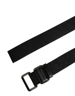 Cinturón para hombre negro de poliéster con logo DG y hebilla metálica  