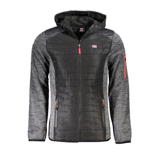 Grigio Polyester Men Jacket