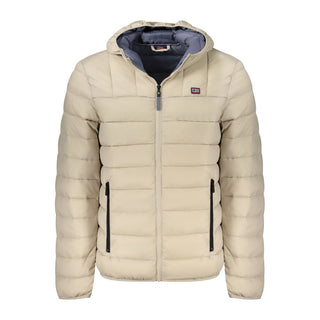 Beige Polyamid-Herrenjacke