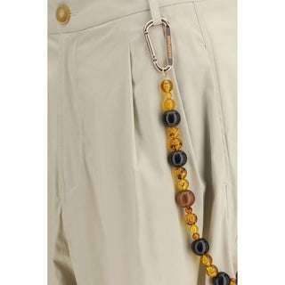 Pantalones casuales de algodón beige  