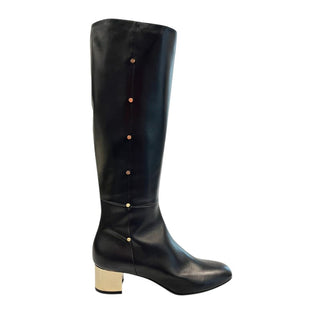 Damenstiefel aus schwarzem Leder