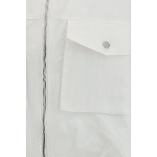 Weiße Polyester-Shell-Jacke