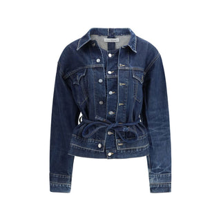 Chaqueta azul de mezclilla de algodón