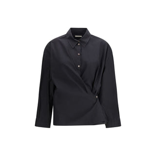 Camisa de vestir de algodón negra
