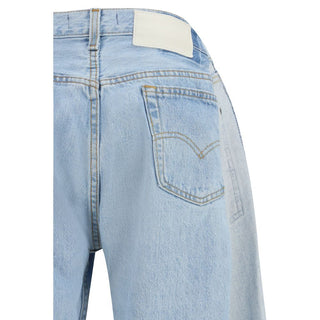 Blaue Baumwolljeans