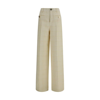 Beige Cotton Dress Pants