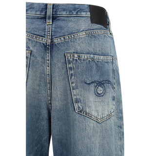 Jeans azules de algodón denim