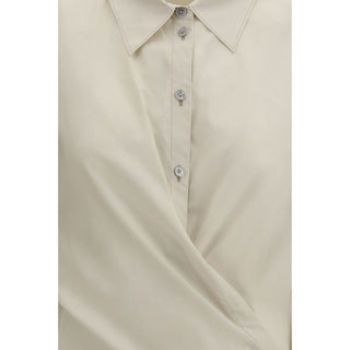 Beige Cotton Dress Shirt