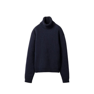 Blauer Kaschmir-Rollkragenpullover