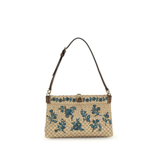 Bolso beige de viscosa para el hombro