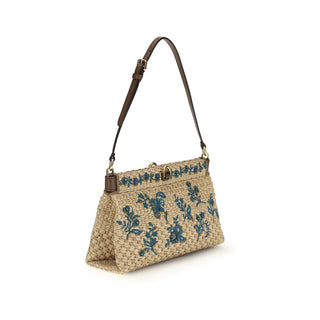 Bolso beige de viscosa para el hombro