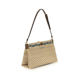 Bolso beige de viscosa para el hombro