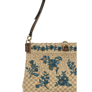 Bolso beige de viscosa para el hombro