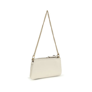 Bolso de hombro beige de cuero de becerro Bos Taurus  