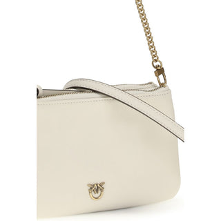 Bolso de hombro beige de cuero de becerro Bos Taurus  