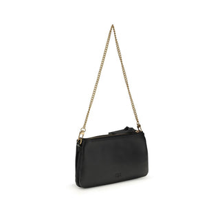 Bolso de hombro Bos Taurus de piel de becerro negra