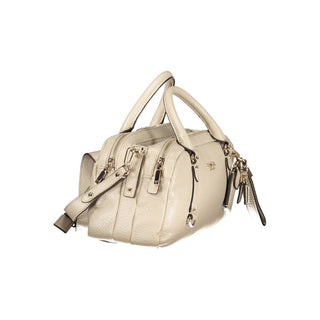 Beige Polyurethan-Damenhandtasche