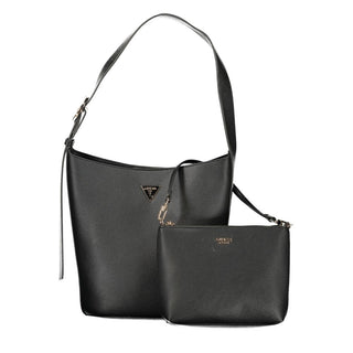 Schwarze Damenhandtasche aus Polyurethan