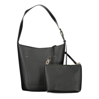 Schwarze Damenhandtasche aus Polyurethan