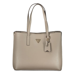 Bolso de mano de mujer gris de poliuretano