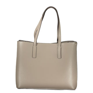 Bolso de mano de mujer gris de poliuretano