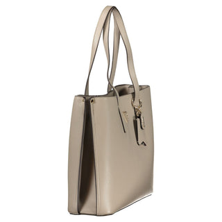 Bolso de mano de mujer gris de poliuretano