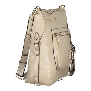 Beige Polyurethan-Damenhandtasche