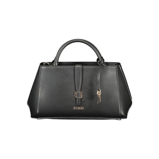 Schwarze Damenhandtasche aus Polyurethan