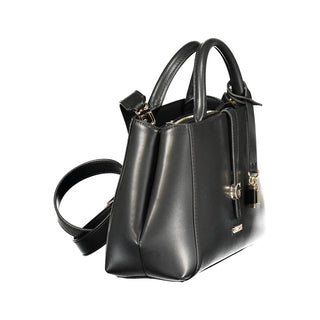 Schwarze Damenhandtasche aus Polyurethan