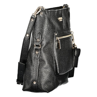 Schwarze Damenhandtasche aus Polyurethan