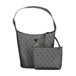 Schwarze Damenhandtasche aus Polyurethan