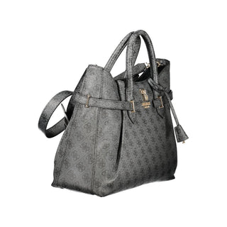 Schwarze Damenhandtasche aus Polyurethan