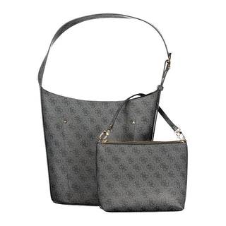 Schwarze Damenhandtasche aus Polyurethan