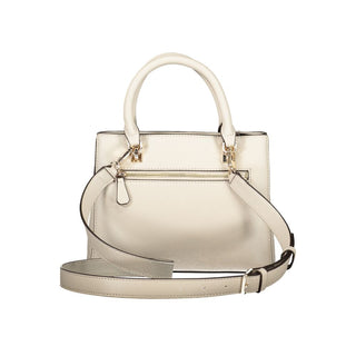 Beige Damenhandtasche aus Polyurethan