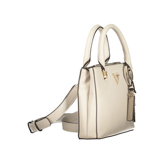 Beige Damenhandtasche aus Polyurethan