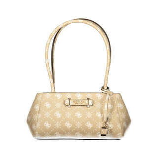 Beige Damenhandtasche aus Polyurethan