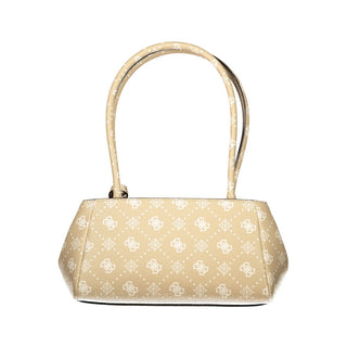 Beige Damenhandtasche aus Polyurethan