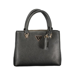 Schwarze Damenhandtasche aus Polyurethan