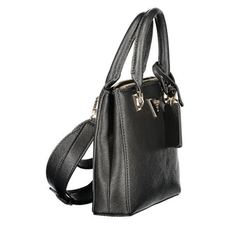 Schwarze Damenhandtasche aus Polyurethan