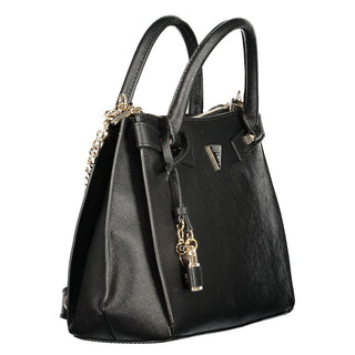 Bolso negro de poliuretano para mujer