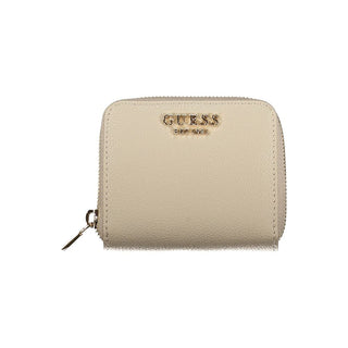 Cartera para mujer de poliuretano beige