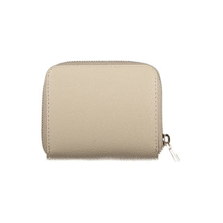 Cartera para mujer de poliuretano beige