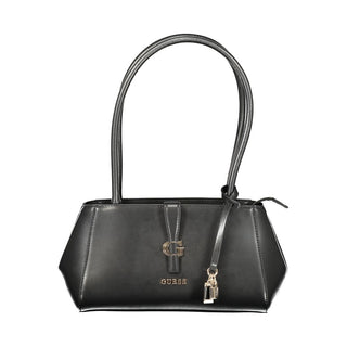 Bolso de hombro para mujer en poliuretano negro