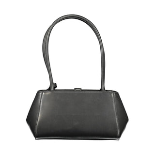 Bolso de hombro para mujer en poliuretano negro
