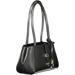 Bolso de hombro para mujer en poliuretano negro