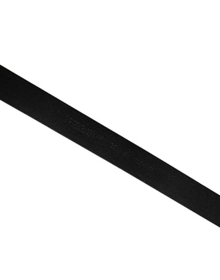 Cinturón clásico de cuero negro para hombre con hebilla metálica