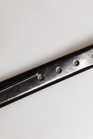 Men Black Calfskin Leather Metal Buckle Belt