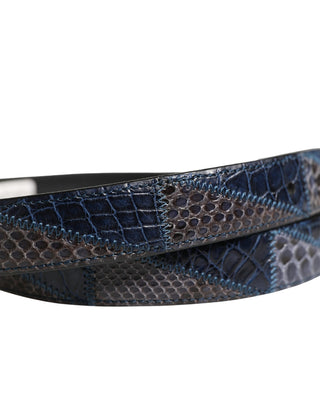 Cinturón para hombre de cuero multicolor con hebilla metálica