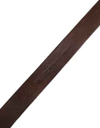 Herren brauner Gürtel aus Kalbsleder mit Metallschnalle und Logo