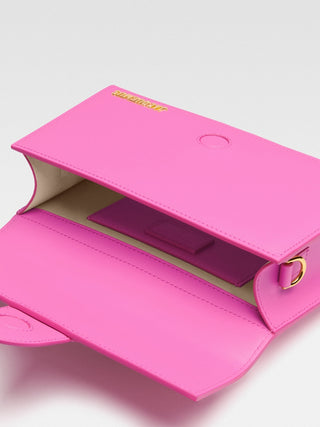 Bolso Le Grand Bambino de cuero rosa neón  